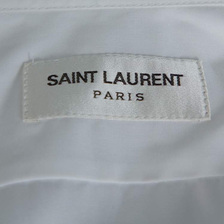 Pre Owned Saint Laurent Paris White Cotton Button Front Shirt S