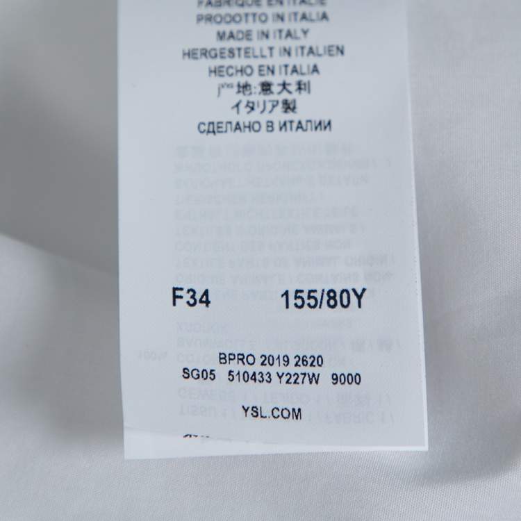 Pre Owned Saint Laurent Paris White Cotton Button Front Shirt S