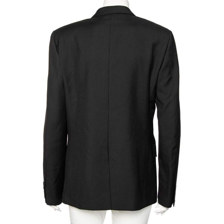 Pre Owned Saint Laurent Black Wool Single Breasted Blazer XXL 
