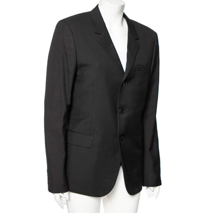 Pre Owned Saint Laurent Black Wool Single Breasted Blazer XXL 
