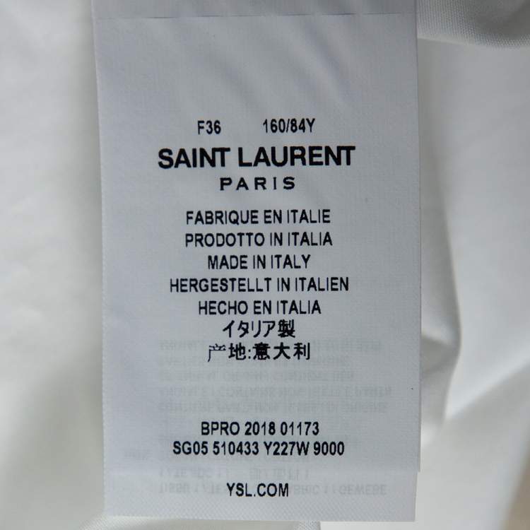 Pre Owned Saint Laurent White Cotton Button Front Shirt S