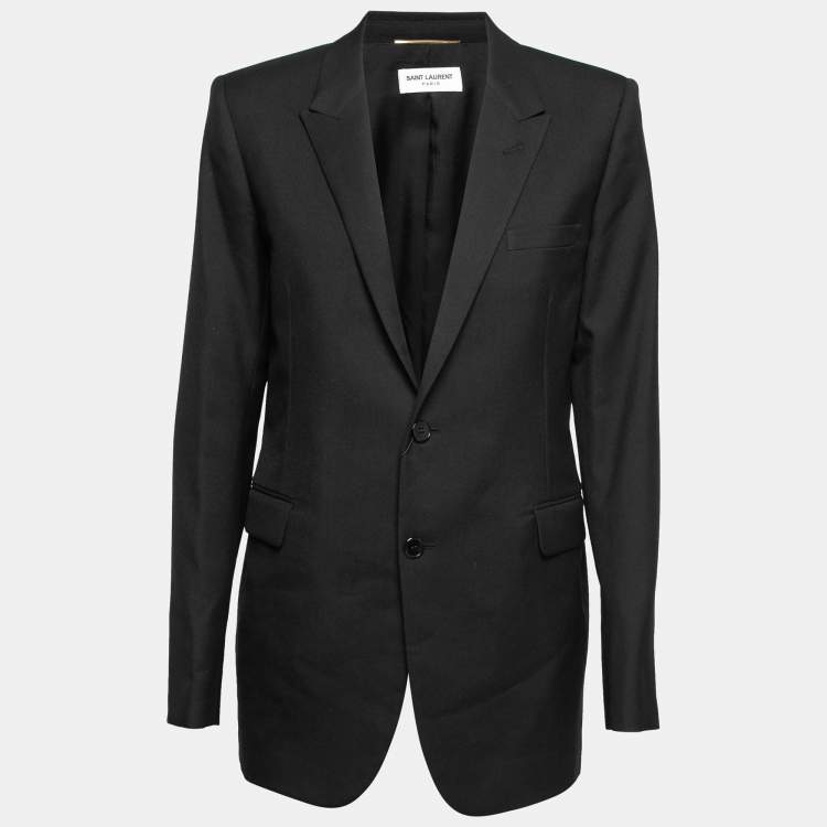 مملوكة مسبقًا Saint Laurent Black Wool Single-Breasted Blazer L