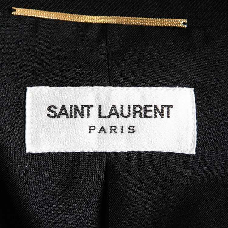 مملوكة مسبقًا Saint Laurent Black Wool Single-Breasted Blazer L