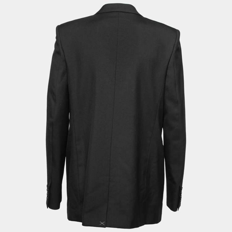 مملوكة مسبقًا Saint Laurent Black Wool Single-Breasted Blazer L