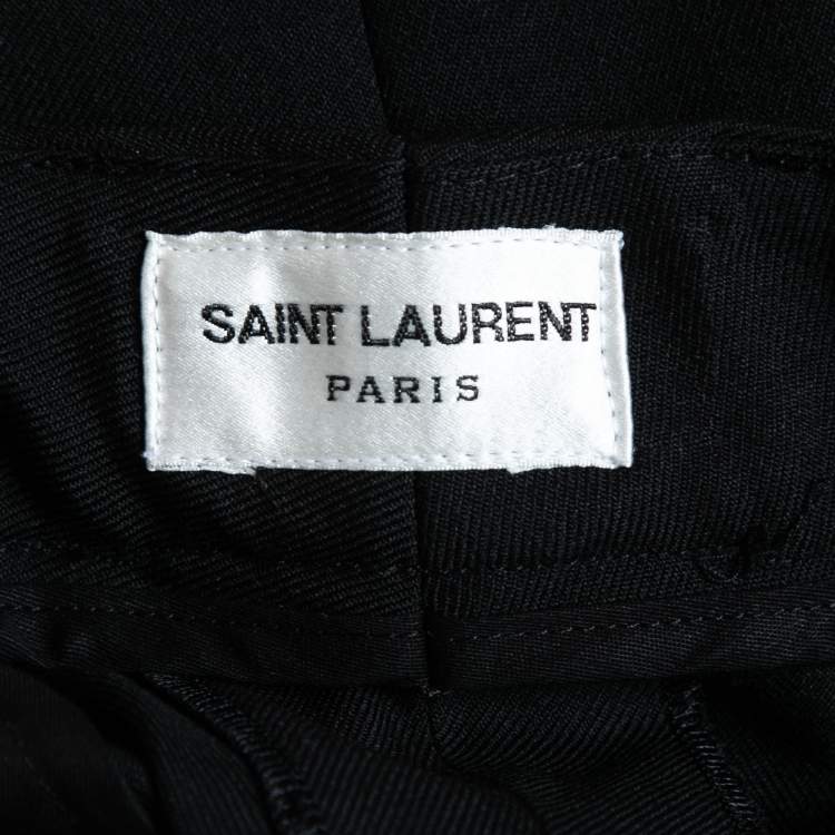 Pre Owned Saint Laurent Black Wool Trousers L