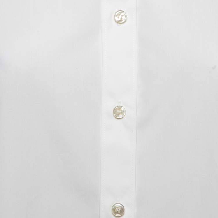 Pre Owned Saint Laurent Paris White Cotton Button Front Shirt L