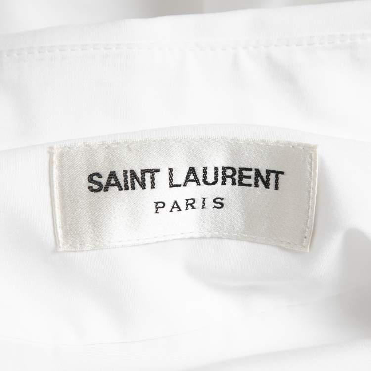 Pre Owned Saint Laurent Paris White Cotton Button Front Shirt L