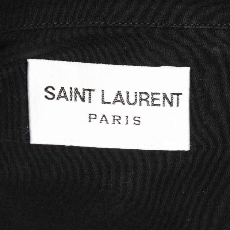 Pre Owned Saint Laurent Black Cotton Button Front Shirt M