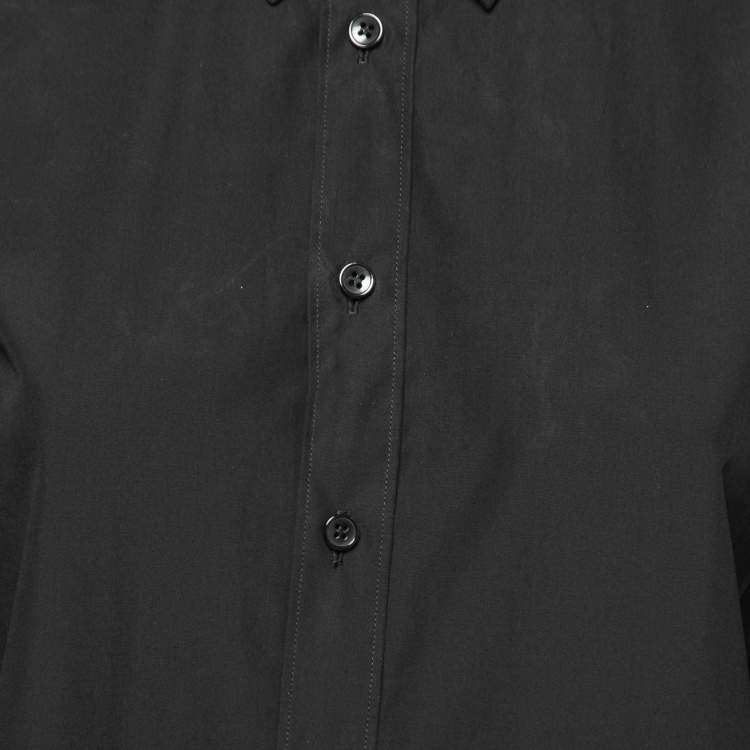 Pre Owned Saint Laurent Black Cotton Button Front Shirt L