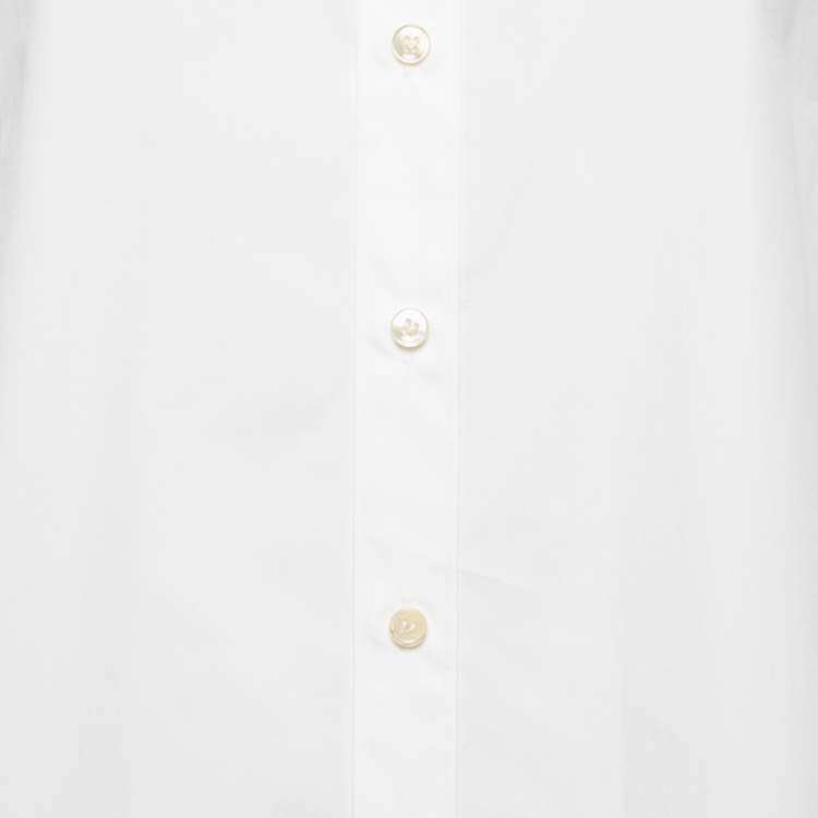 Pre Owned Saint Laurent Paris White Cotton Button Front Shirt L