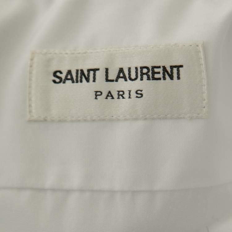 Pre Owned Saint Laurent Paris White Cotton Button Front Shirt L