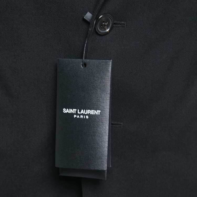 Pre Owned Saint Laurent Paris Black Wool Single Breasted Blazer L
