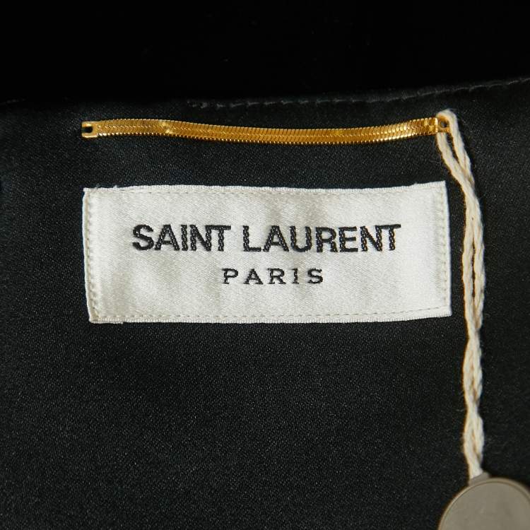 Pre Owned Saint Laurent Paris Black Velvet Pencil Skirt L