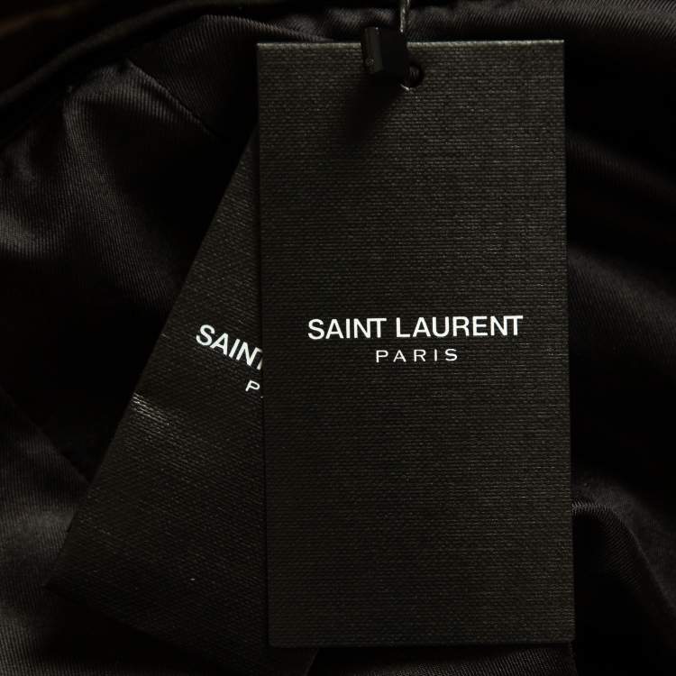 Pre Owned Saint Laurent Black Wool Wide Leg Trousers XL