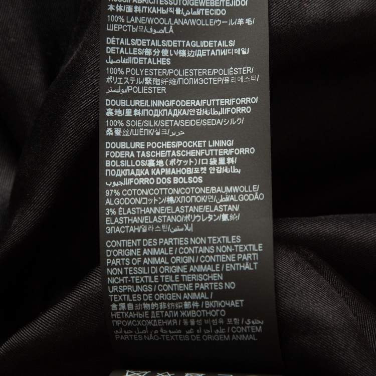 Pre Owned Saint Laurent Black Wool Wide Leg Trousers XL