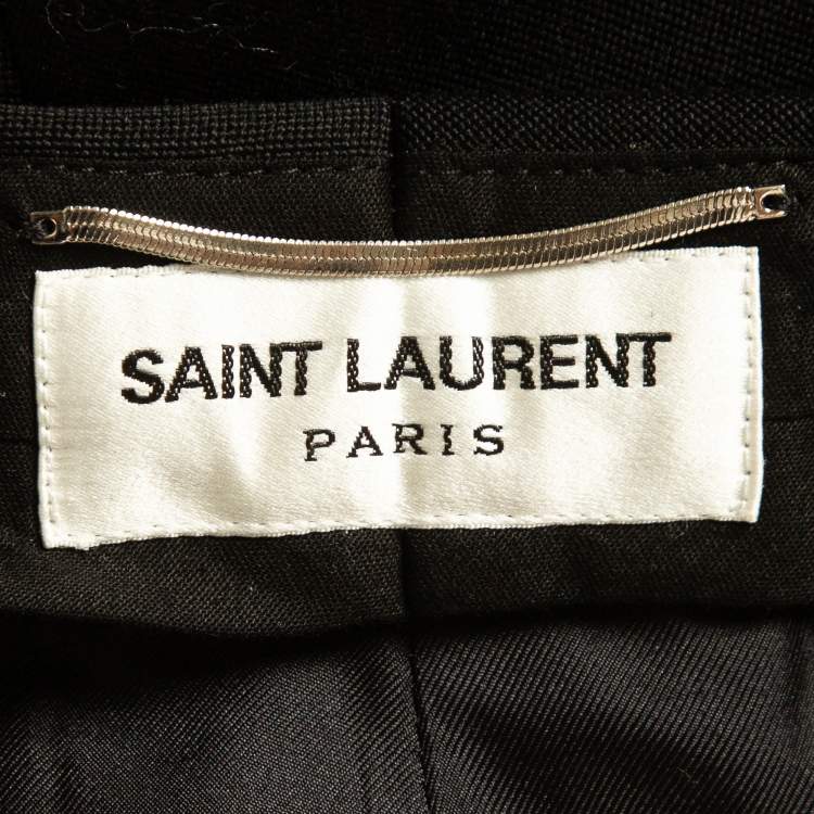 Pre Owned Saint Laurent Black Wool Wide Leg Trousers XL