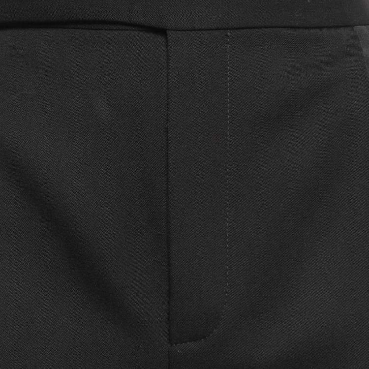 Pre Owned Saint Laurent Black Wool Wide Leg Trousers XL