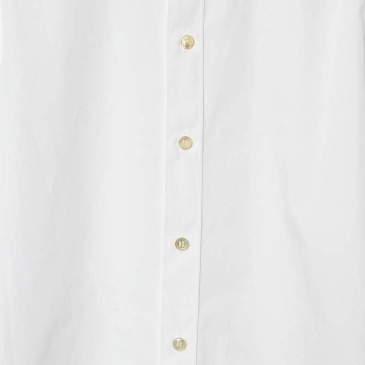 Pre Owned Saint Laurent Paris White Cotton Button Front Shirt L