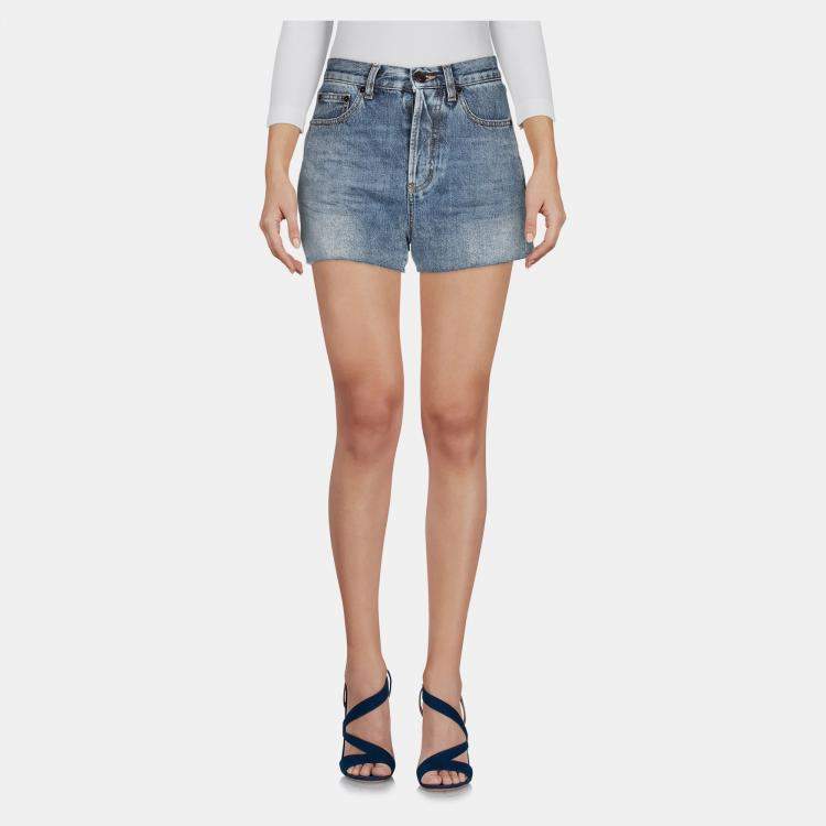 Pre Owned Saint Laurent Cotton Denim shorts 28