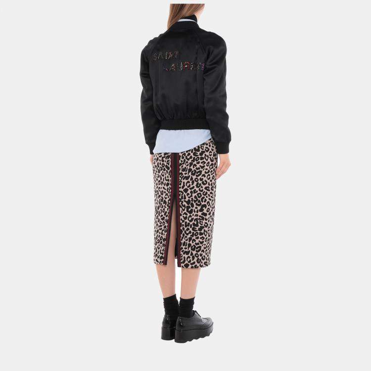 Pre Owned Saint Laurent Paris Black Satin Embellished Jacket M (FR 40)