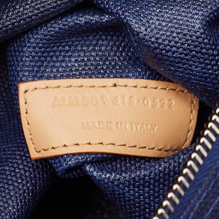 Pre Owned Saint Laurent Navy Blue Canvas Large Rive Gauche Tote