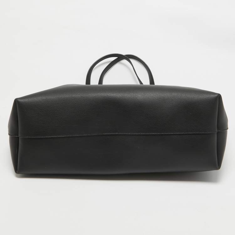 Pre Owned Saint Laurent Black Leather Large East/West Shopper Tote