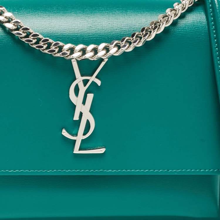 Pre Owned Saint Laurent Green Leather Medium Sunset Shoulder Bag