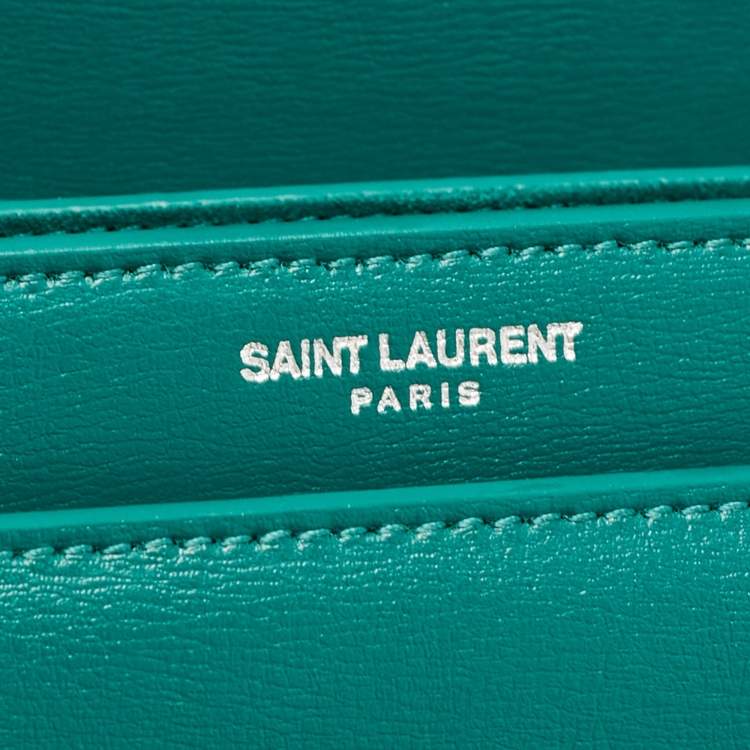 Pre Owned Saint Laurent Green Leather Medium Sunset Shoulder Bag