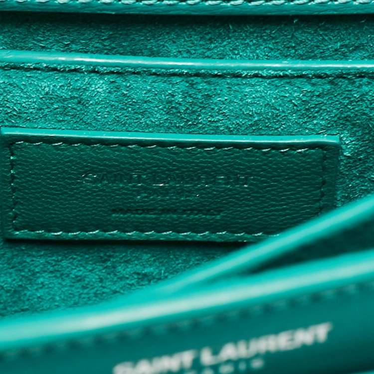 Pre Owned Saint Laurent Green Leather Medium Sunset Shoulder Bag