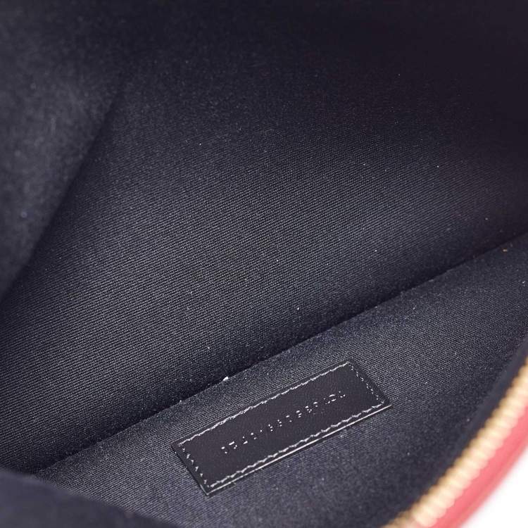 مملوكة مسبقًا Saint Laurent Red Leather Zip Pouch Clutch