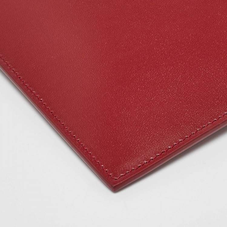 مملوكة مسبقًا Saint Laurent Red Leather Zip Pouch Clutch