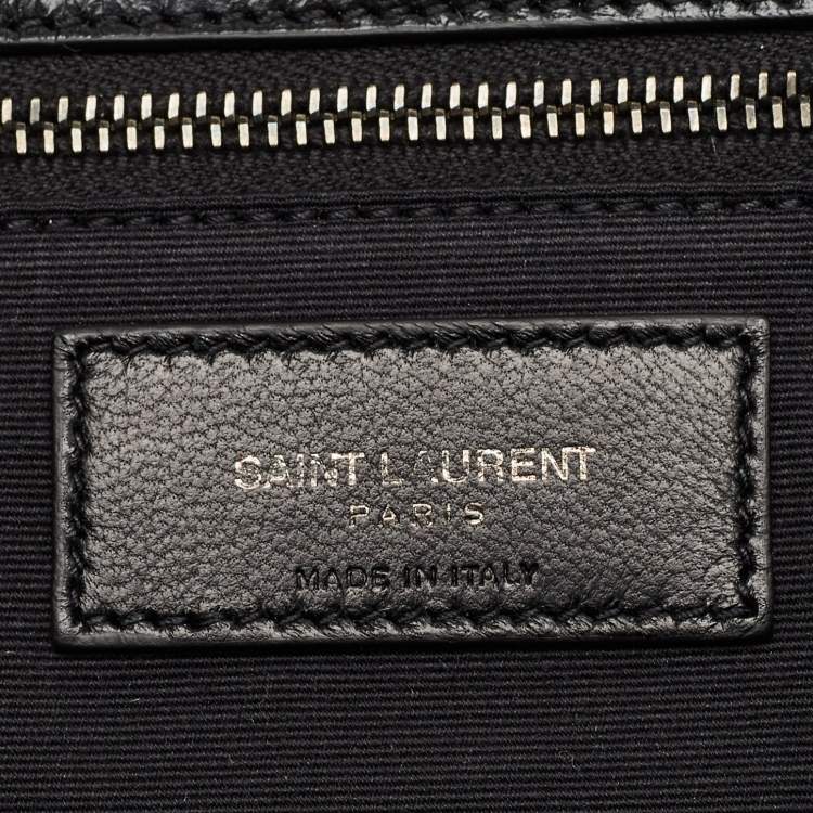Pre Owned Saint Laurent Black Crinkled Leather Medium Niki Shoulder Bag