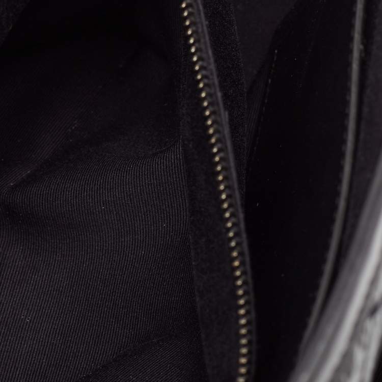 Pre Owned Saint Laurent Black Crinkled Leather Medium Niki Shoulder Bag