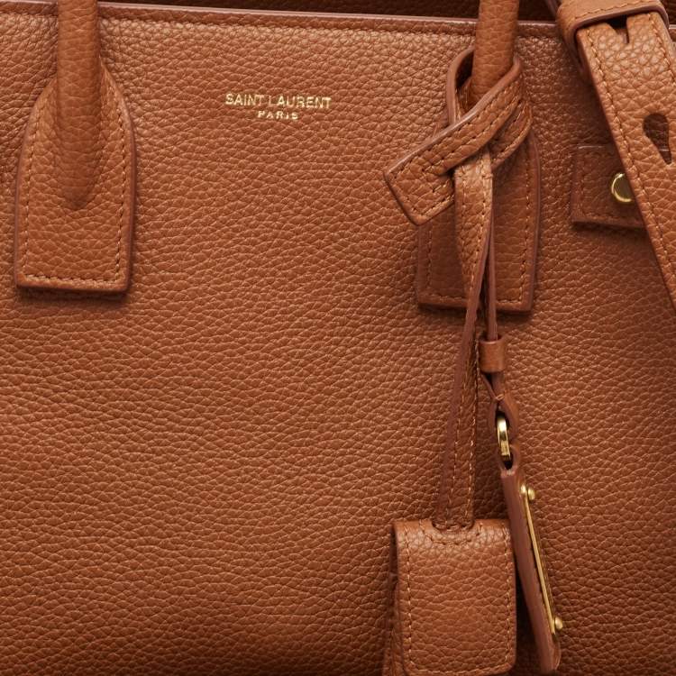 Pre Owned Saint Laurent Brown Leather Baby Classic Sac De Jour Tote