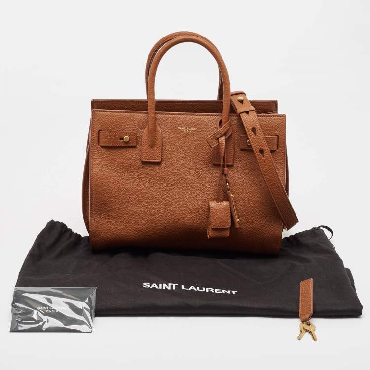 Pre Owned Saint Laurent Brown Leather Baby Classic Sac De Jour Tote