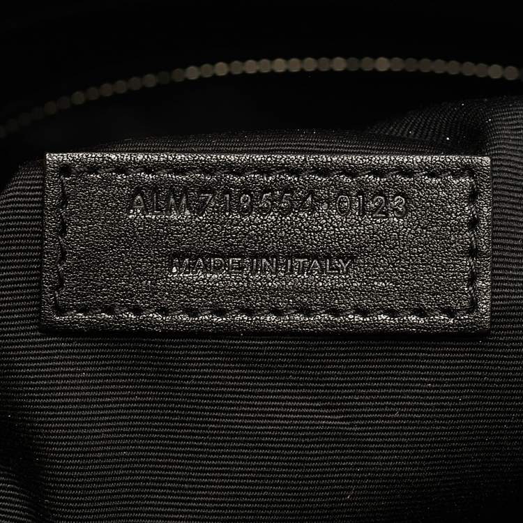 Pre Owned Saint Laurent Black Raffia Rive Gauche Logo Oversized Tote