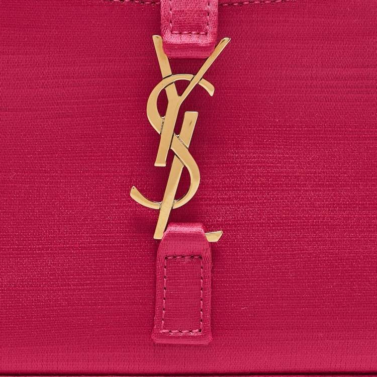 Pre Owned Saint Laurent Fuchsia Satin Mini LE 5 À 7 Pochette Bag