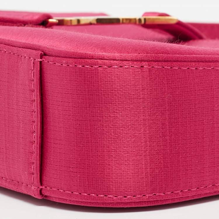 Pre Owned Saint Laurent Fuchsia Satin Mini LE 5 À 7 Pochette Bag