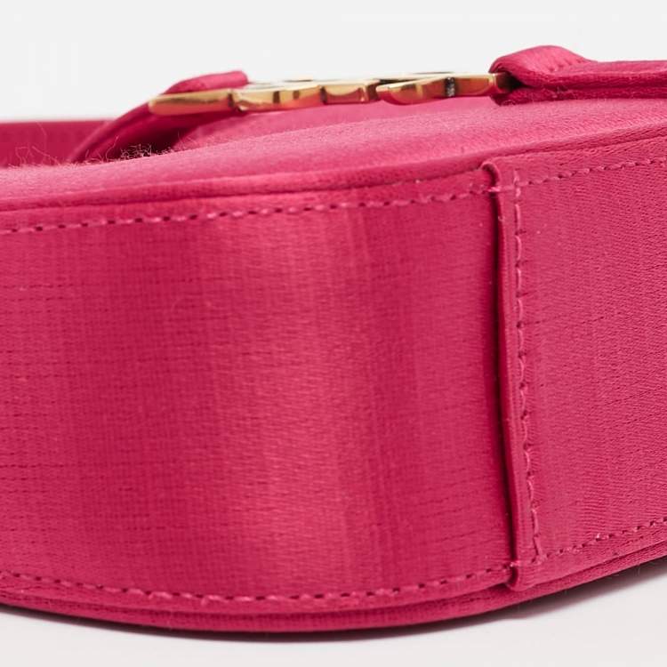 Pre Owned Saint Laurent Fuchsia Satin Mini LE 5 À 7 Pochette Bag
