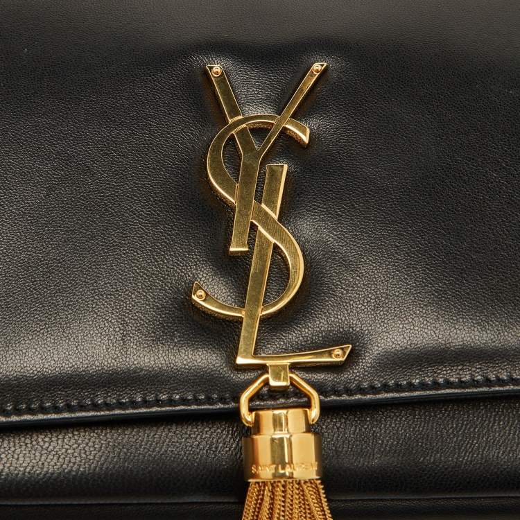 مملوكة مسبقًا Saint Laurent Black Leather Small Kate Flap Shoulder Bag