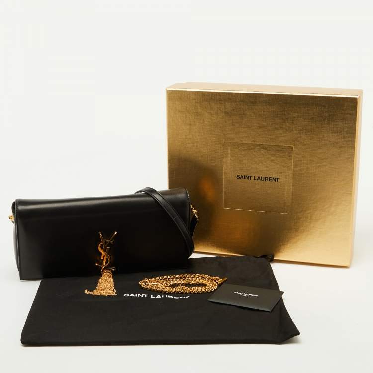 مملوكة مسبقًا Saint Laurent Black Leather Small Kate Flap Shoulder Bag