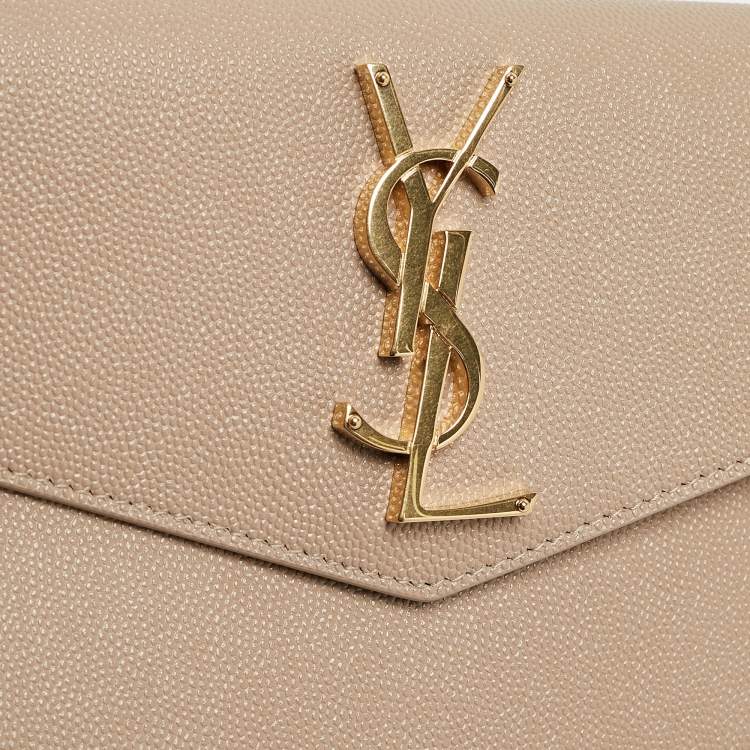 مملوكة مسبقًا Saint Laurent Beige Leather Uptown Pouch