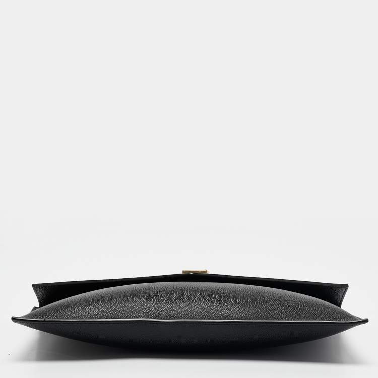 مملوكة مسبقًا Saint Laurent Black Leather Uptown Pouch