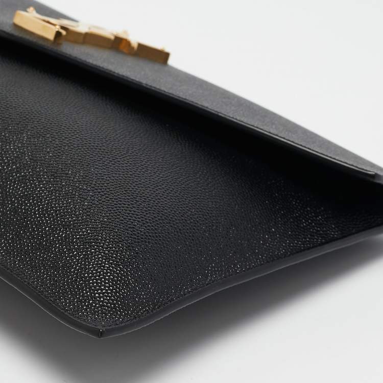 مملوكة مسبقًا Saint Laurent Black Leather Uptown Pouch