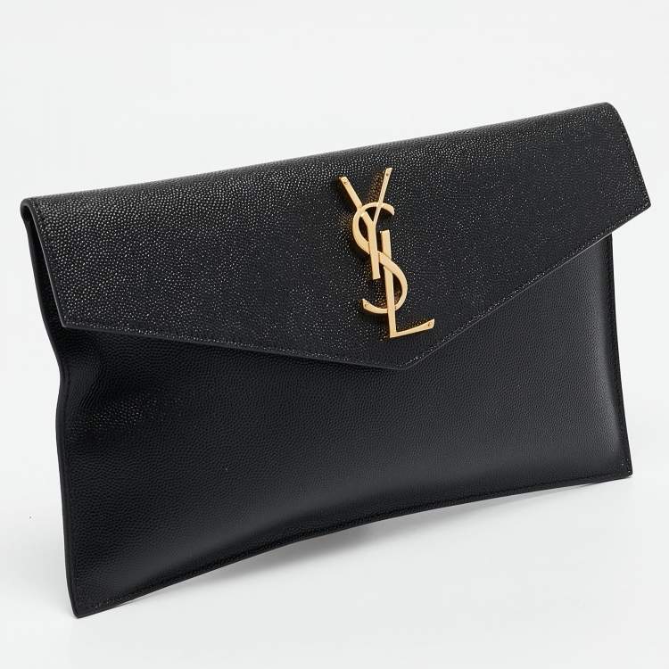 مملوكة مسبقًا Saint Laurent Black Leather Uptown Pouch