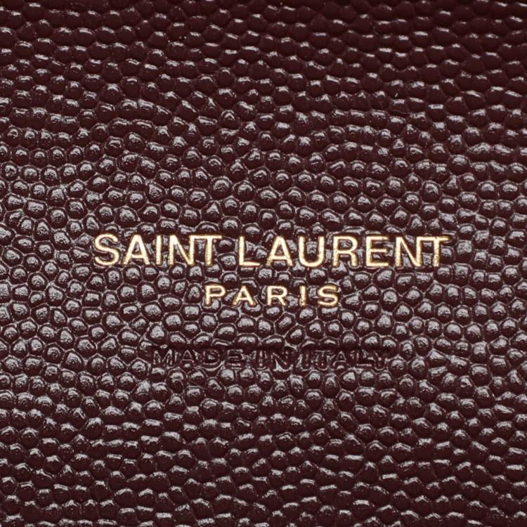 مملوكة مسبقًا Saint Laurent Paris Burgundy Leather Cassandre Flap Pouch