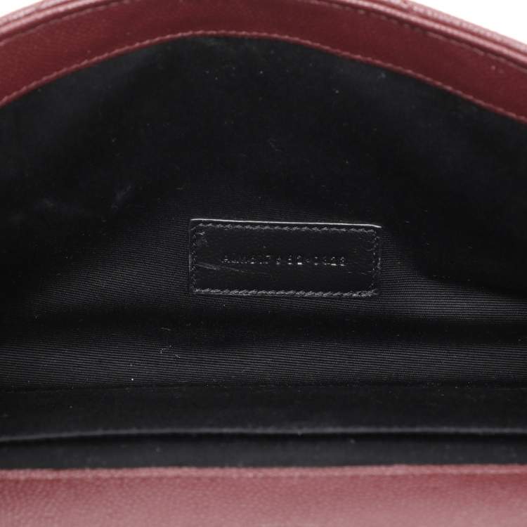 مملوكة مسبقًا Saint Laurent Paris Burgundy Leather Cassandre Flap Pouch