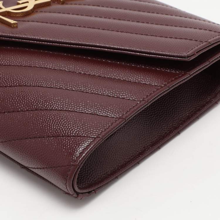 مملوكة مسبقًا Saint Laurent Paris Burgundy Leather Cassandre Flap Pouch