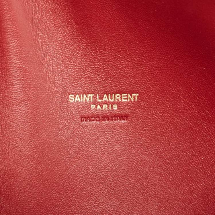 Pre Owned Saint Laurent Red Patent Leather Paloma Envelope Clutch
