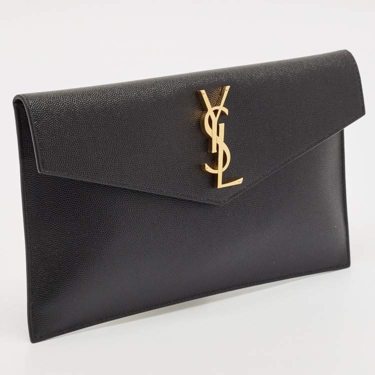 مملوكة مسبقًا Saint Laurent Black Leather Uptown Pouch